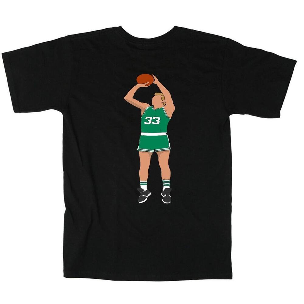 Black Larry Bird Boston Celtics Pic T-Shirt